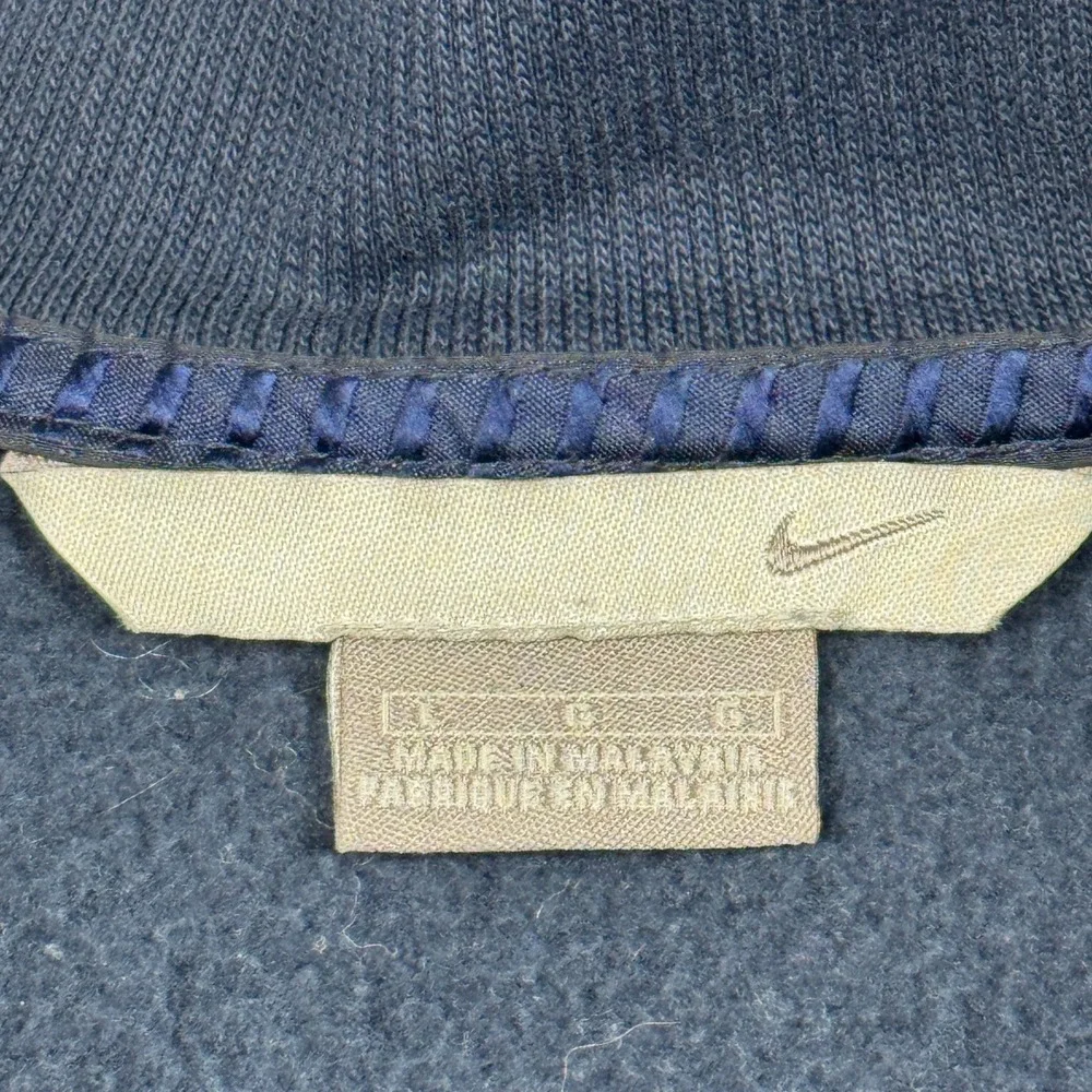 Vintage Y2K Nike Sweatshirt Mens Large Blue 1/4 Zip‎ Fleece Pullover Long Sleeve